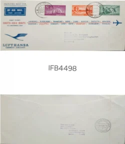 India 1959 South Asia Route Lufthansa German Airlines First Flight Cover IFB04498