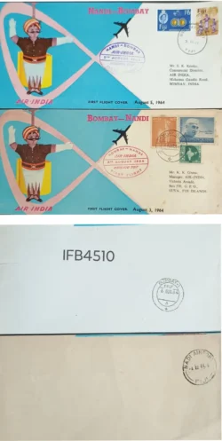 India 1964 Bombay-Nandi-Bombay Air-India Set of 2 Covers First Flight Cover IFB04510