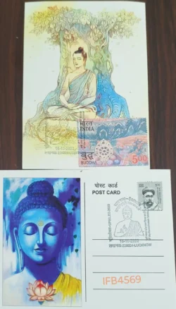 India 2022 Lord Buddha Private Picture Postcard With Pictorial Cancellation of Sarnath Varanasi Buddhism IFB04569