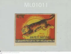 India Lion Animal Matchbox Label - ML01011