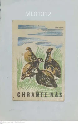 Czechoslovakia Protect Us Huniting Animals Birds Matchbox Label - ML01012