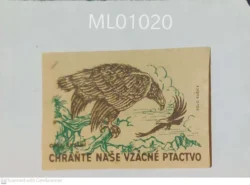 Czechoslovakia Protect Us Huniting Animals Birds Matchbox Label - ML01020