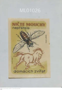 Czechoslovakia Nichte Mouchy No to Flies Domestic Animals Matchbox Label - ML01026