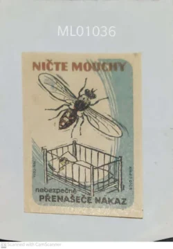 Czechoslovakia Nichte Mouchy No to Flies Child Matchbox Label - ML01036