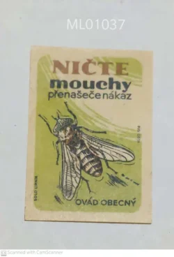 Czechoslovakia Nichte Mouchy No to Flies Matchbox Label - ML01037