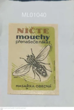 Czechoslovakia Nichte Mouchy No to Flies Matchbox Label - ML01040