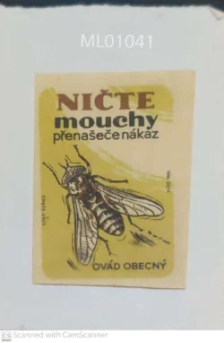 Czechoslovakia Nichte Mouchy No to Flies Matchbox Label - ML01041
