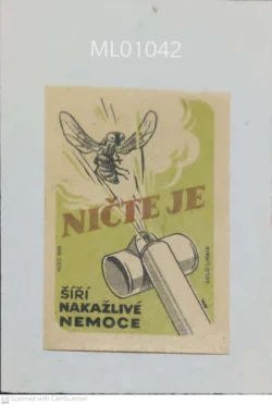Czechoslovakia Nichte Mouchy No to Flies Matchbox Label - ML01042