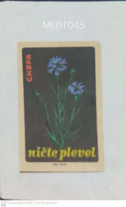 Czechoslovakia Flowers No Weeds Matchbox Label - ML01045