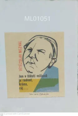 Czechoslovakia Vitezslav Nezval Joy Happiness Matchbox Label - ML01051