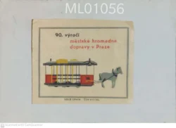 Czechoslovakia 90 Years of Public Transport in Prague Matchbox Label - ML01056