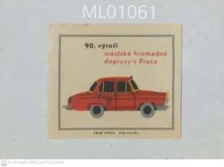 Czechoslovakia 90 Years of Public Transport in Prague Matchbox Label - ML01061