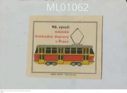 Czechoslovakia 90 Years of Public Transport in Prague Matchbox Label - ML01062