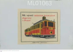 Czechoslovakia 90 Years of Public Transport in Prague Matchbox Label - ML01063