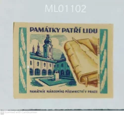 Czechoslovakia Monuments Belong to the People Prague Museum Matchbox Label - ML01102
