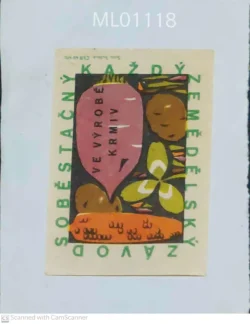 Czechoslovakia Production Feed Agriculture Self Sufficient Matchbox Label - ML01118