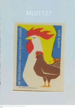 Czechoslovakia Chicken Matchbox Label - ML01127