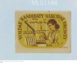 Czechoslovakia We Elect Candidates for the Nations Matchbox Label - ML01146