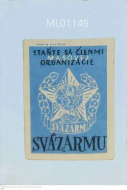 Czechoslovakia Swazarm Become a Member Matchbox Label - ML01149