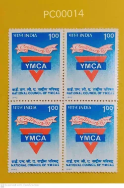 India 1992 YMCA UMM blk of 4 - PC00014