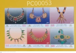 India 2000 Se-tenant Gems and Jewellery UMM blk of 6 - PC00053