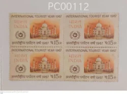 India 1967 International Tourist Year Taj Mahal UMM blk of 4 - PC00112