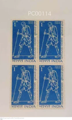 India 1969 Gandhi Centenary Dandi UMM blk of 4 - PC00114