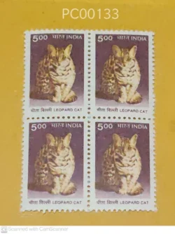 India 2000 Leopard Cat blk of 4 UMM - PC00133
