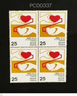 India 1976 Voluntary Blood Donation Blk of 4 UMM - PC00337