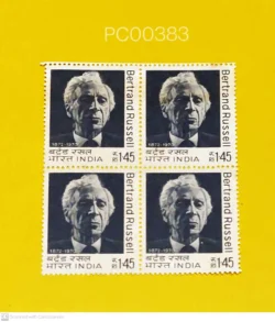 India 1972 Bertrand Russell Blk of 4 UMM - PC00383