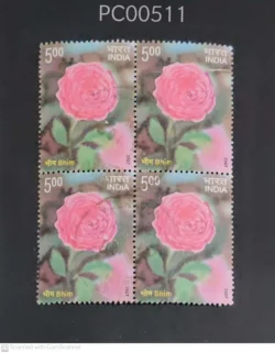 India 2007 Frangnance of Roses Bhim Blk of 4 Used PC00511