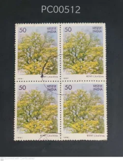 India 1981 Indian Flowers Crateva Blk of 4 Used PC00512