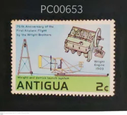 Antigua and Barbuda 75th Anniversary of the First Airplane Flight by The Wright Brothers Wright Engine 1903 PC00653