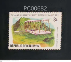 Republic of Maldives 75th Anniversary of First Motorized Airplane Wrights Testing Glider 1900 Mode of Transport PC00682