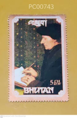 Bhutan Painting Holbein Portrait of Erasmus Mint PC00743