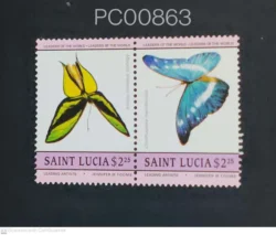 Saint Lucia Leading Artists Butterfly Se-tenant Mint PC00863