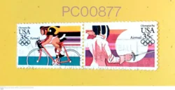 USA Se-tenant Olympics 1984 Cycling Fencing Used PC00877