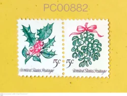 USA Se-tenant Christmas Flowers Mint PC00882