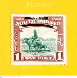 North Borneo (Now Malaysia) One Cent British Protectorate GB monogram Ploughing Used PC01017