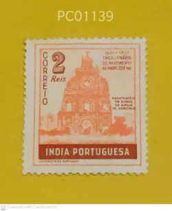 Portuguese India Tricentenary of the Birth of Father Jose Vaz Ruins of Sancoale Church Architecture Mounted Mint PC01139