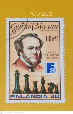 Guinea Bissau Finlandia 88 Stamp Exhibition Chess Howard Staunton Used PC01222