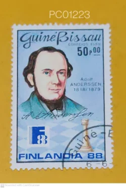 Guinea Bissau Finlandia 88 Stamp Exhibition Chess Adoff Anderssen Used PC01223