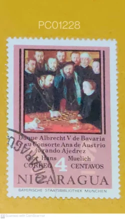 Nicaragua Duke Albrecht V of Bavaria his Consort Anne of Austria playing Chess by Hans RUNS Used PC01228