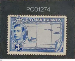Cayman Islands King Country Map Mounted Mint PC01274
