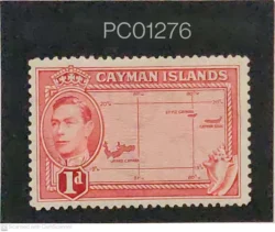 Cayman Islands King Country Map Mounted Mint PC01276