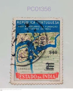 Portuguese India Pre-Independence 4th Anniversary of the Founding of the state of India Map Used PC01356