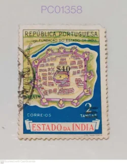 Portuguese India Pre-Independence 4th Anniversary of the Founding of the state of India Map Used PC01358