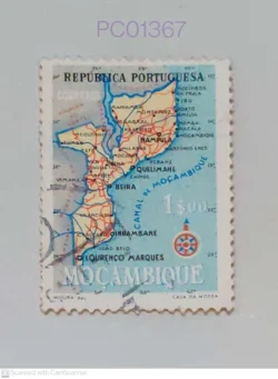 Mozambique Portuguese Colony Map Used PC01367