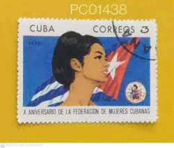 Cuba 10th Anniversary of the Federation of Cuban Woman Flags Used PC01438