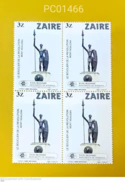 Zaire (Now Congo) Blk of 4 The Shield of Revolution Tourism Monuments Unmounted Mint PC01466